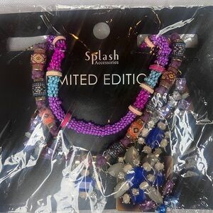 Purple and Blue Beaded Necklace